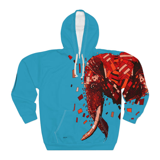 Elephant blue-Unisex Pullover Hoodie (AOP)