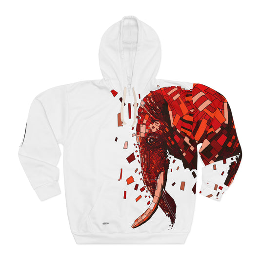 Elephant white -Unisex Pullover Hoodie (AOP)