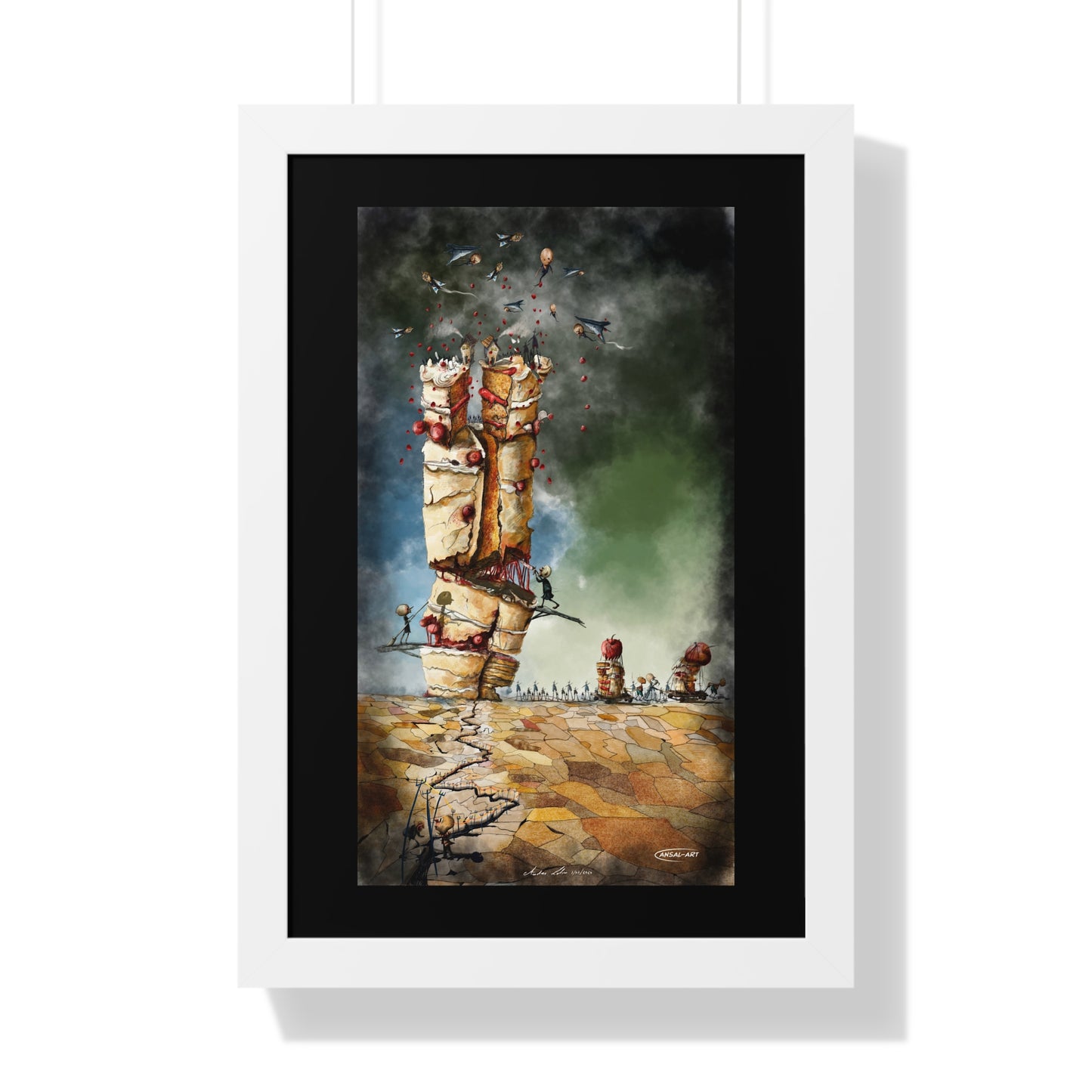 Framed Vertical Poster- guerra e mangia