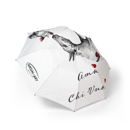 asino 2 Romantic Alpaca Foldable Umbrella — "Ama Chi Vuoi" Heart Design
