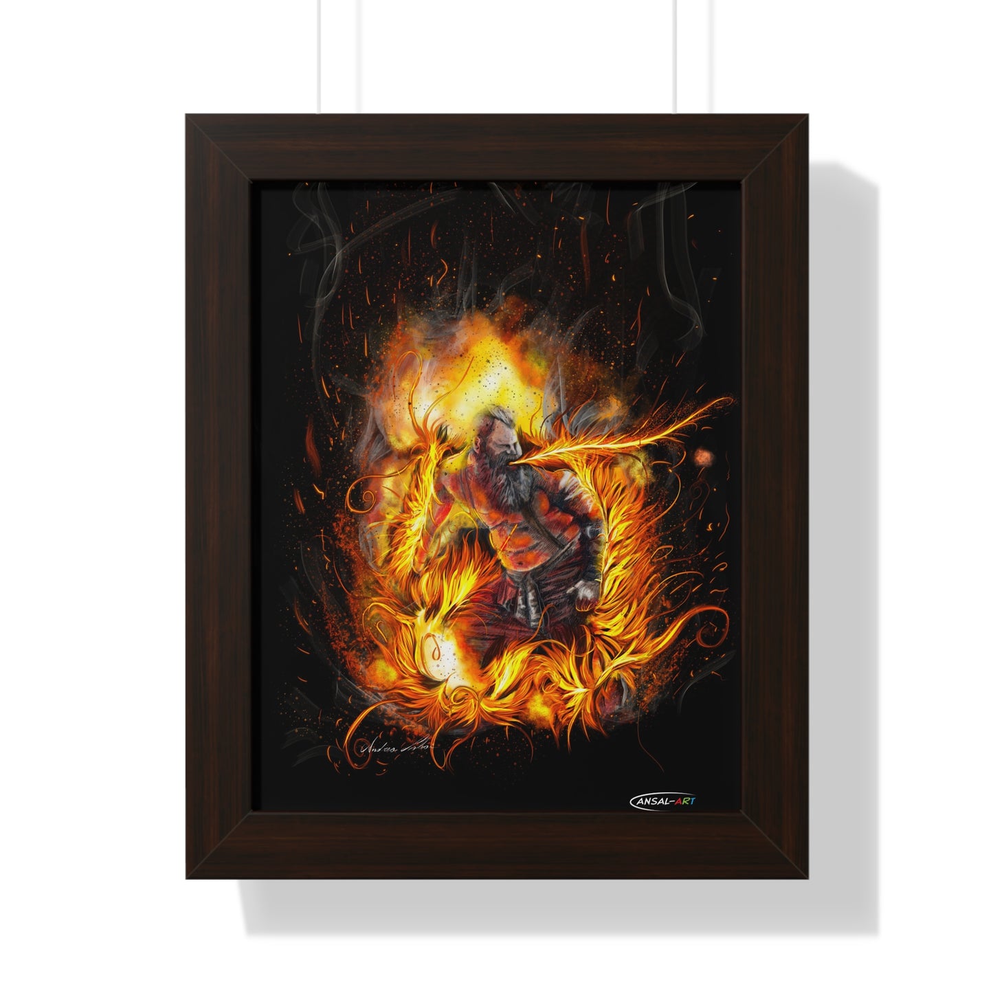 Framed Vertical Poster- mangiafuoco 2