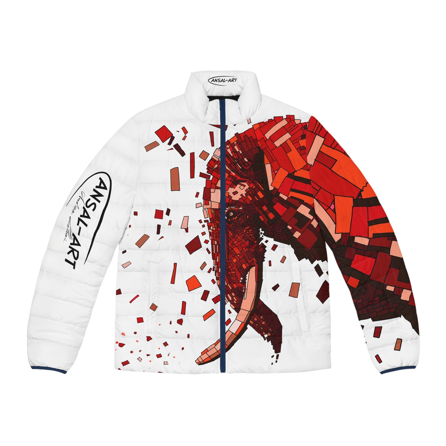 Eefante-Colorful Men's Puffer Jacket, AOP Jacket for Adventurers, Artistic Winter Coat, Unique Gift for Art Lovers, Trendy Outerwear for Every [...]