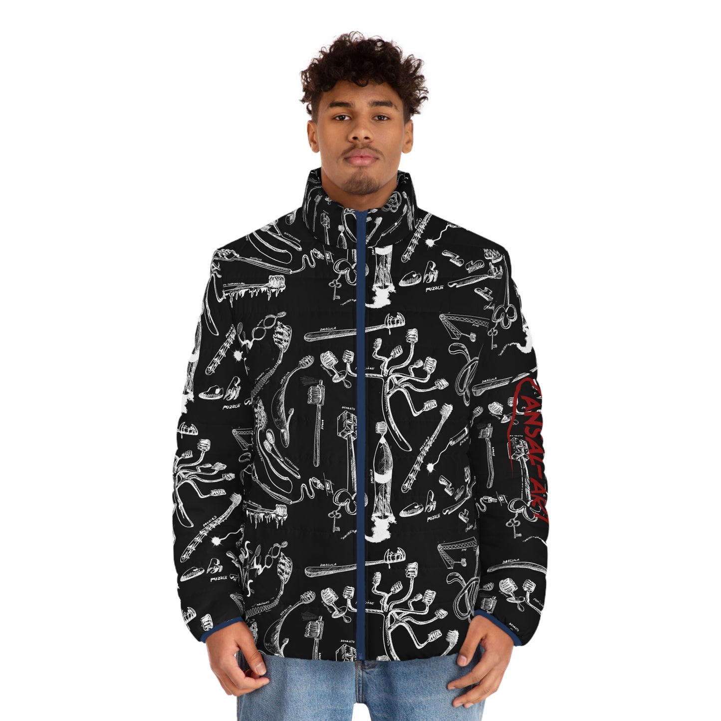 Colorful Men's Puffer Jacket, AOP Jacket for Adventurers, Artistic Winter Coat, Unique Gift for Art Lovers, Trendy Outerwear for Every [...]