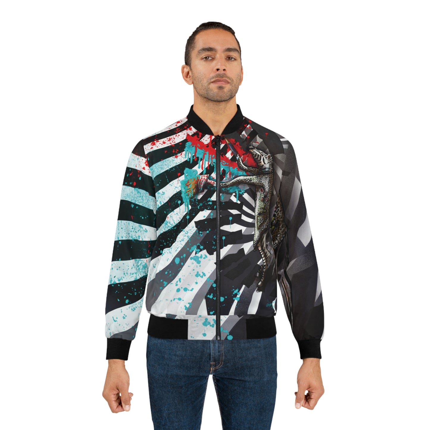 Vibrant Abstract Men's Bomber Jacket
