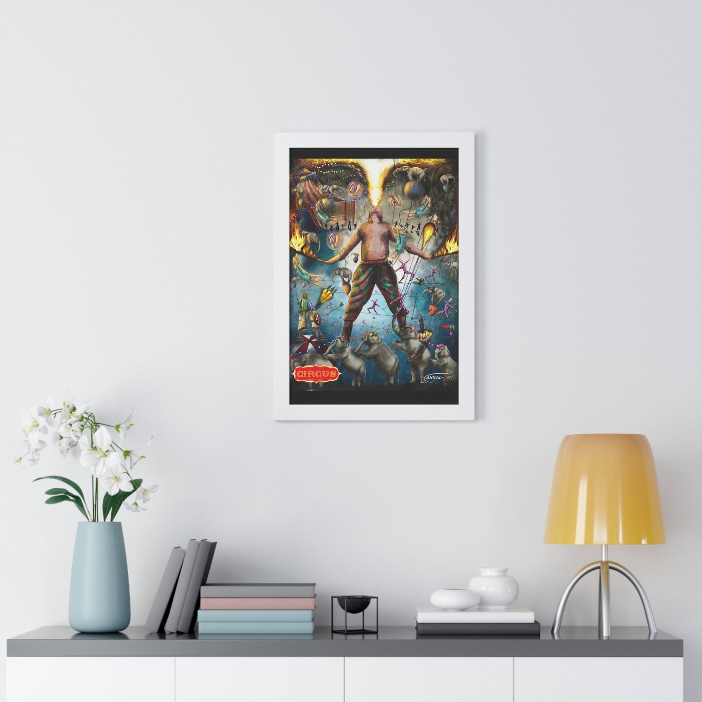 Framed Vertical Poster- mangiafuoco