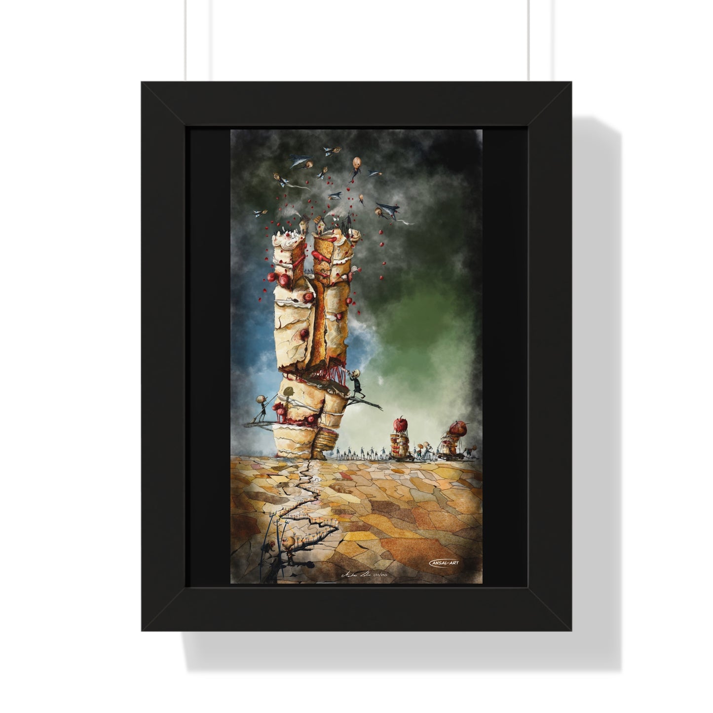 Framed Vertical Poster- guerra e mangia