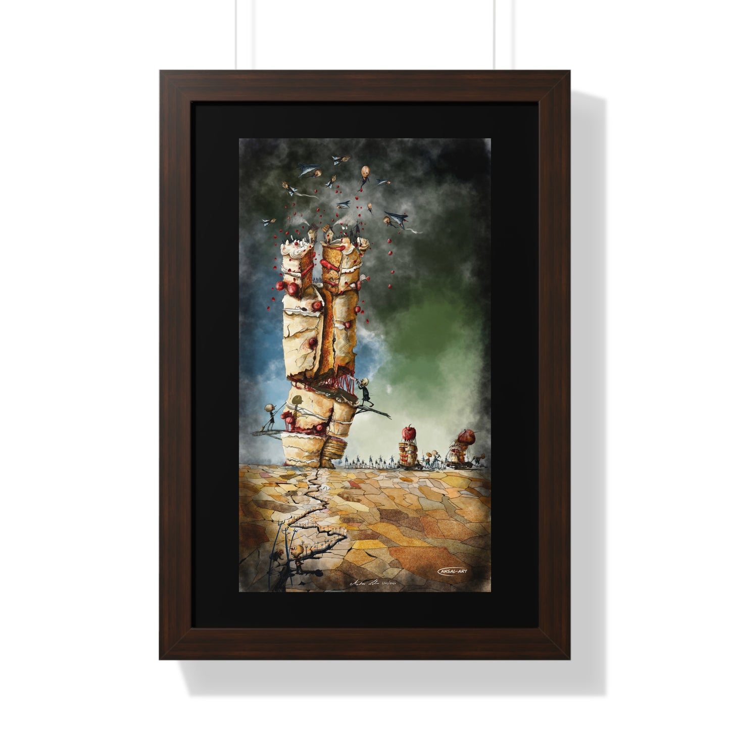 Framed Vertical Poster- guerra e mangia