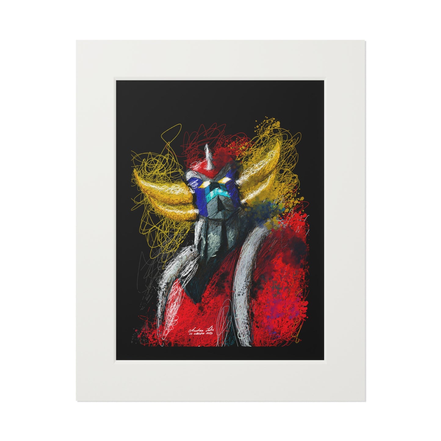 Goldrake, Fine Art Prints (Passepartout Paper Frame)