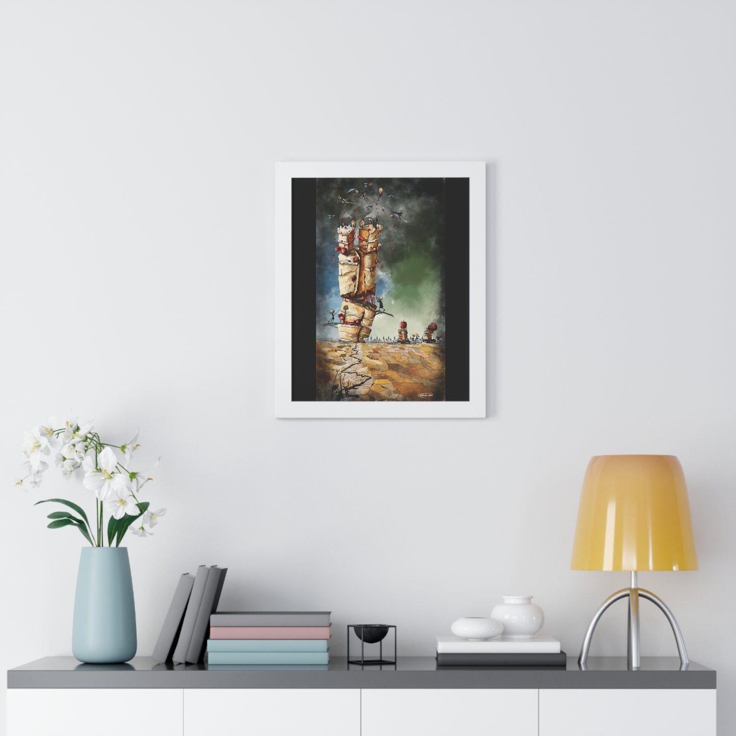 Framed Vertical Poster- guerra e mangia