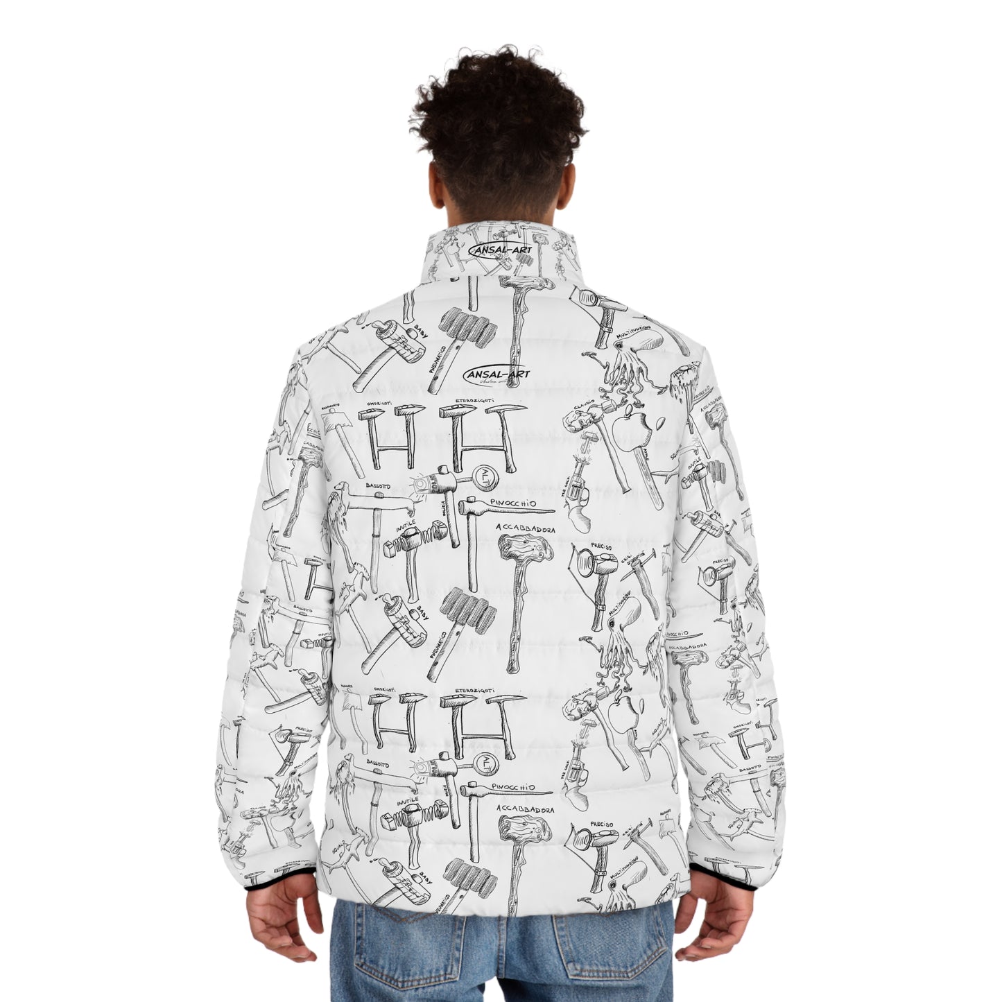 martelli-Colorful Men's Puffer Jacket, AOP Jacket for Adventurers, Artistic Winter Coat, Unique Gift for Art Lovers, Trendy Outerwear for Every [...]