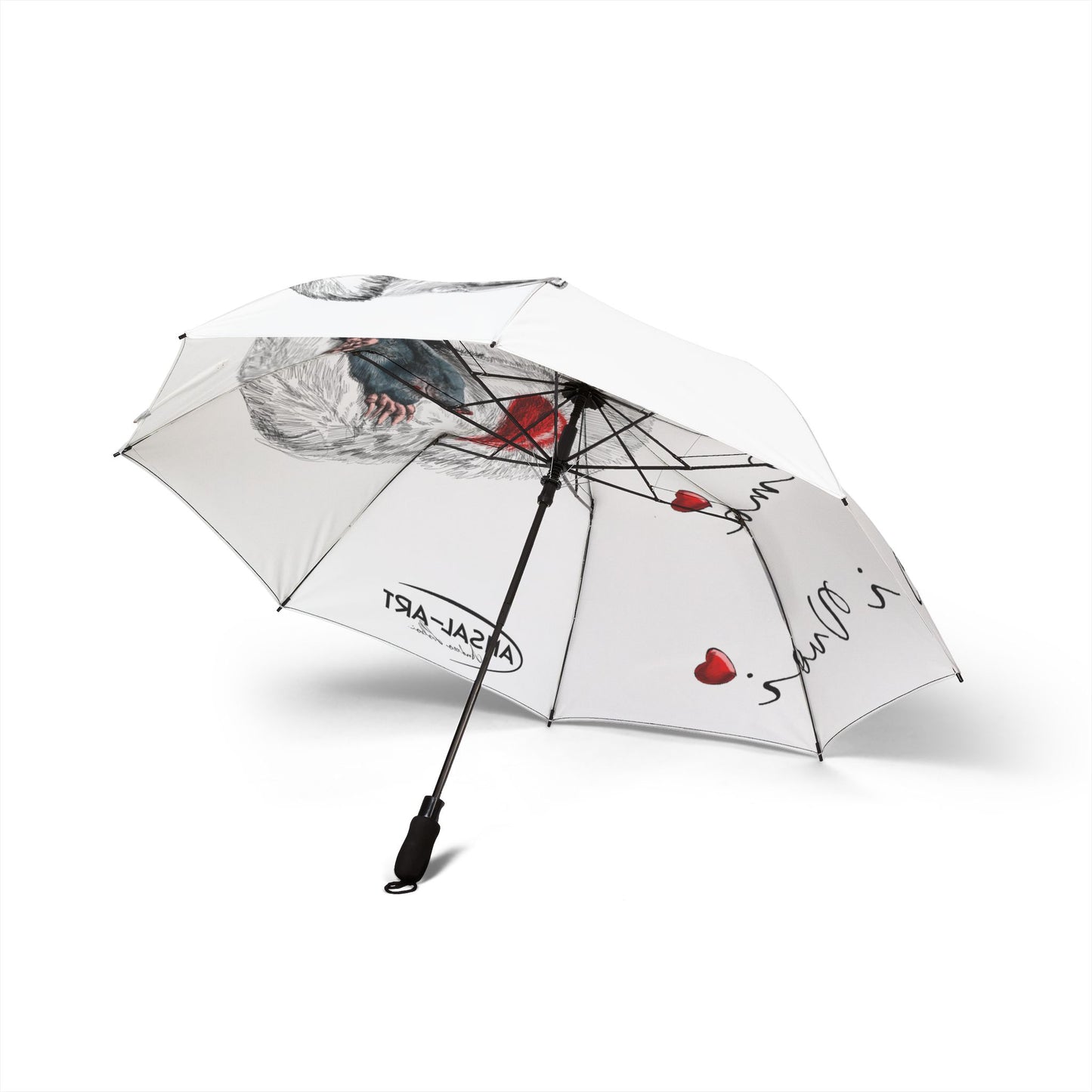 volpe Romantic Alpaca Foldable Umbrella — "Ama Chi Vuoi" Heart Design