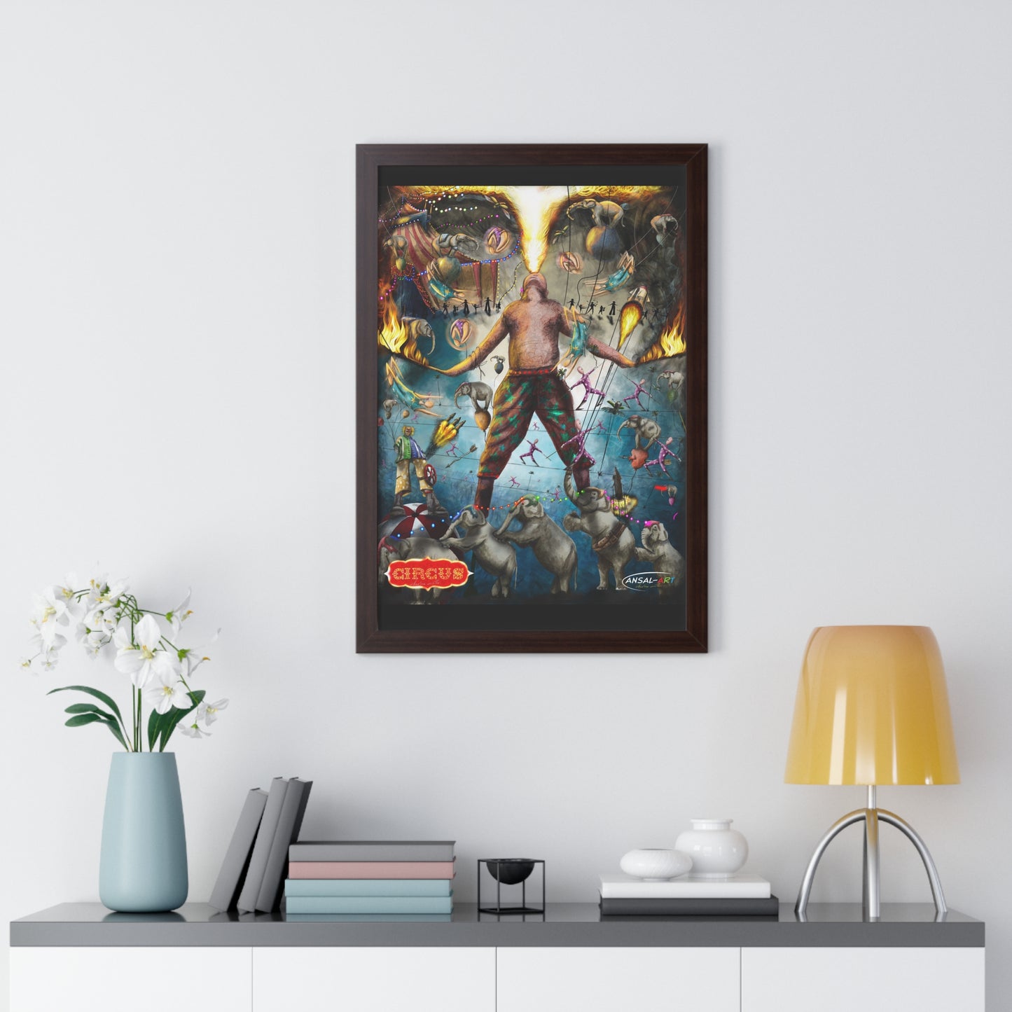 Framed Vertical Poster- mangiafuoco