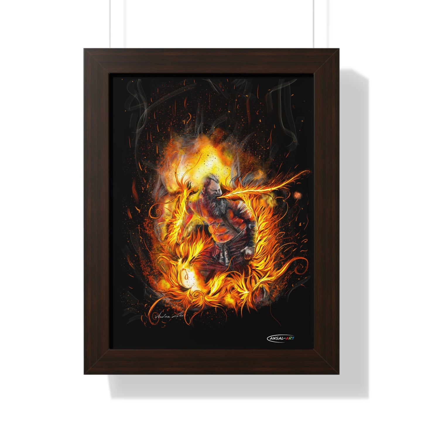 Framed Vertical Poster- mangiafuoco 2