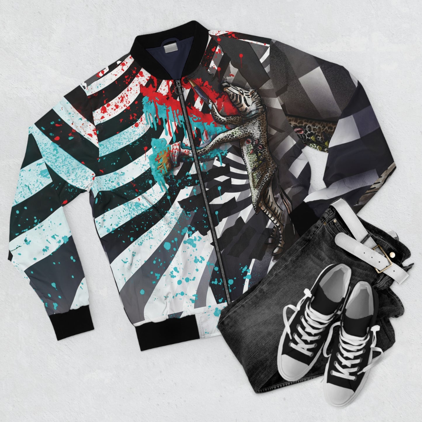 Vibrant Abstract Men's Bomber Jacket