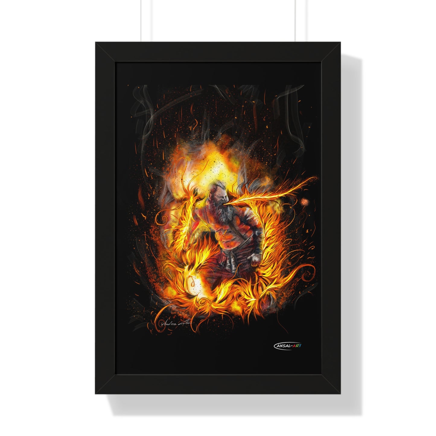 Framed Vertical Poster- mangiafuoco 2