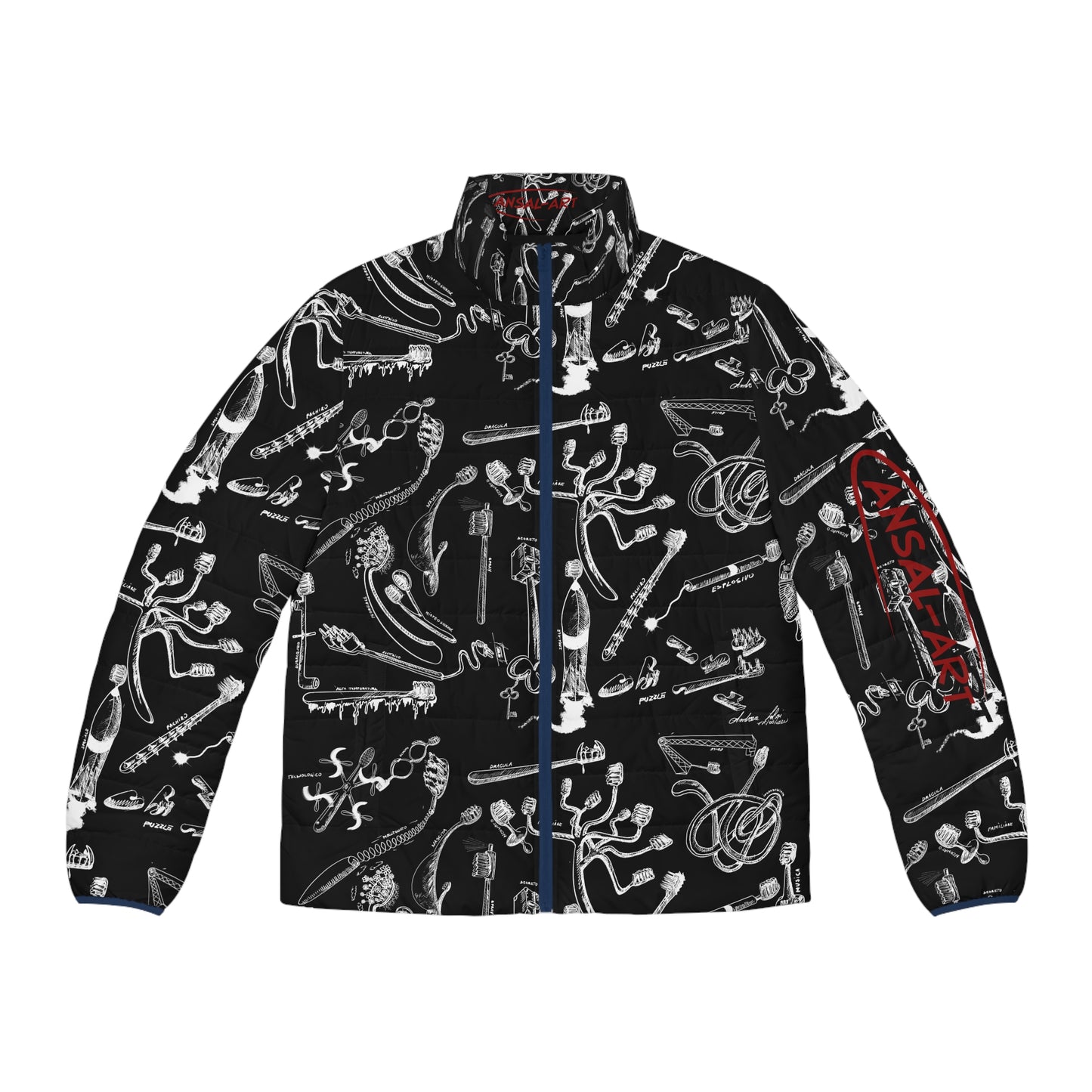 Colorful Men's Puffer Jacket, AOP Jacket for Adventurers, Artistic Winter Coat, Unique Gift for Art Lovers, Trendy Outerwear for Every [...]