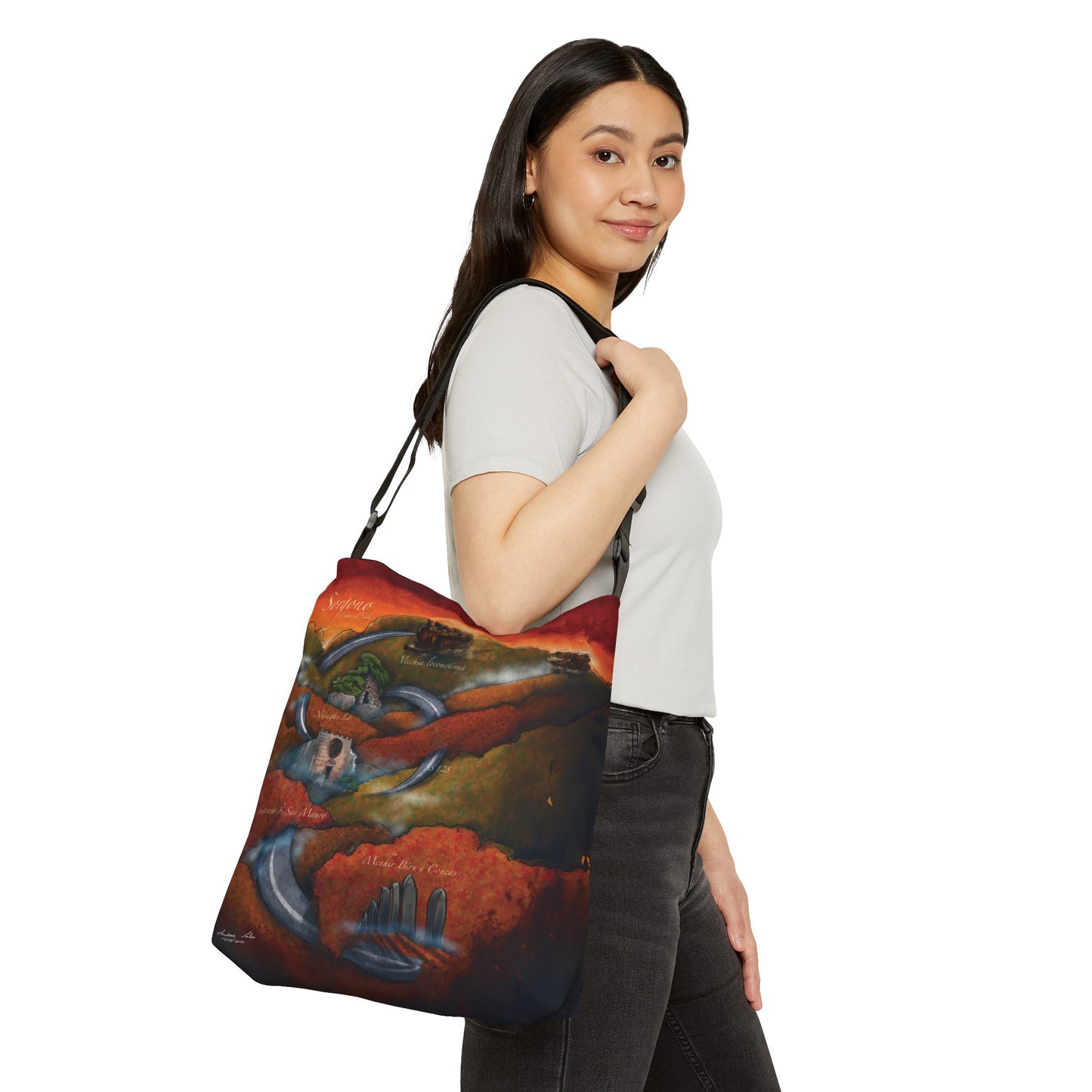 Sorgono-Adjustable Tote Bag (AOP)