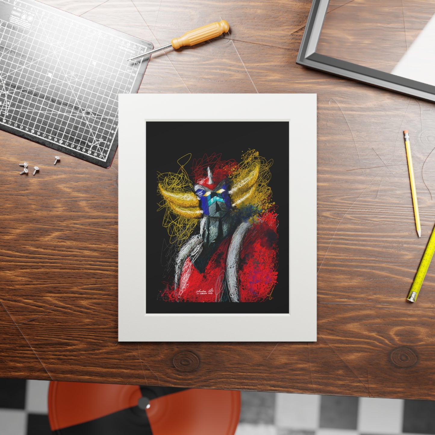 Goldrake, Fine Art Prints (Passepartout Paper Frame)