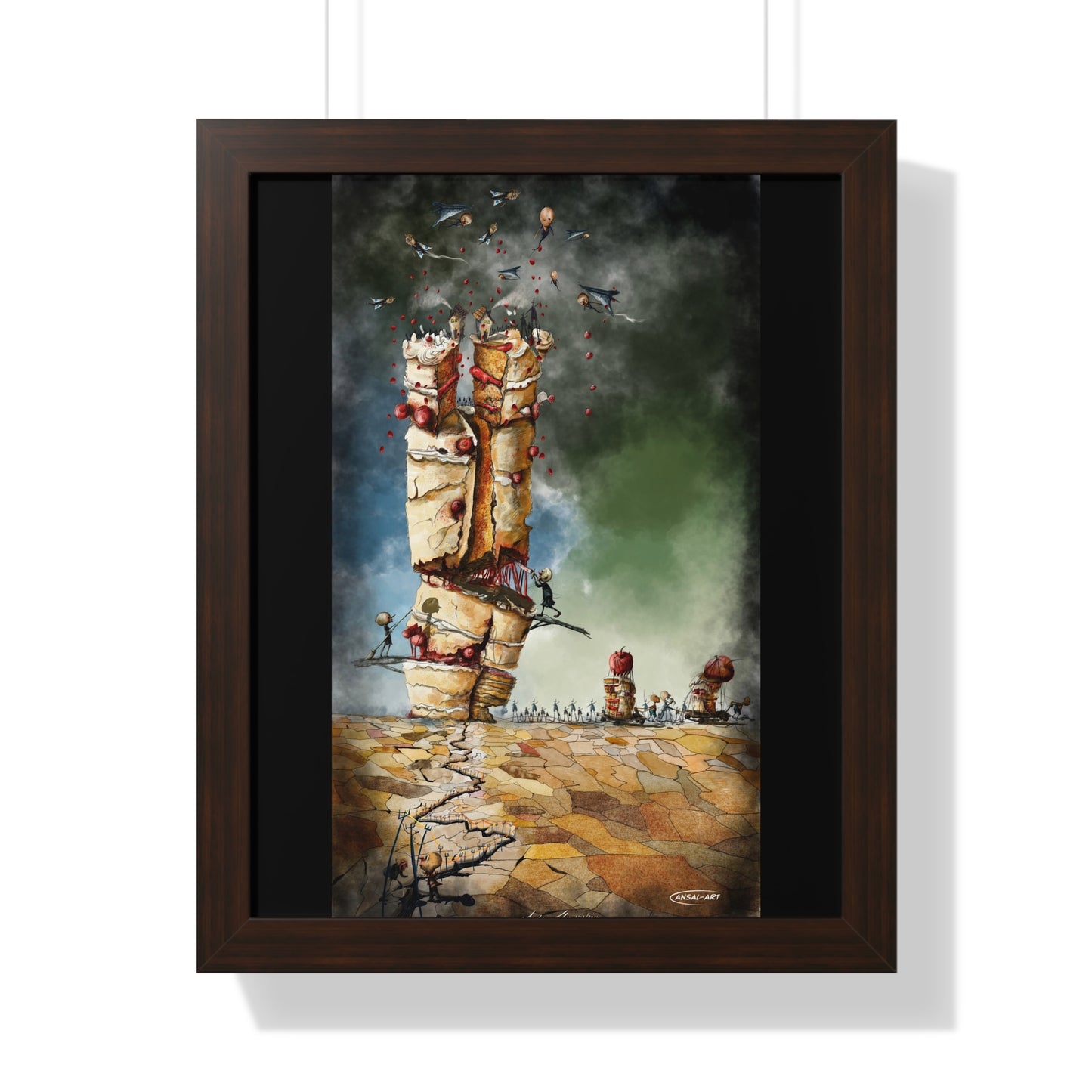 Framed Vertical Poster- guerra e mangia