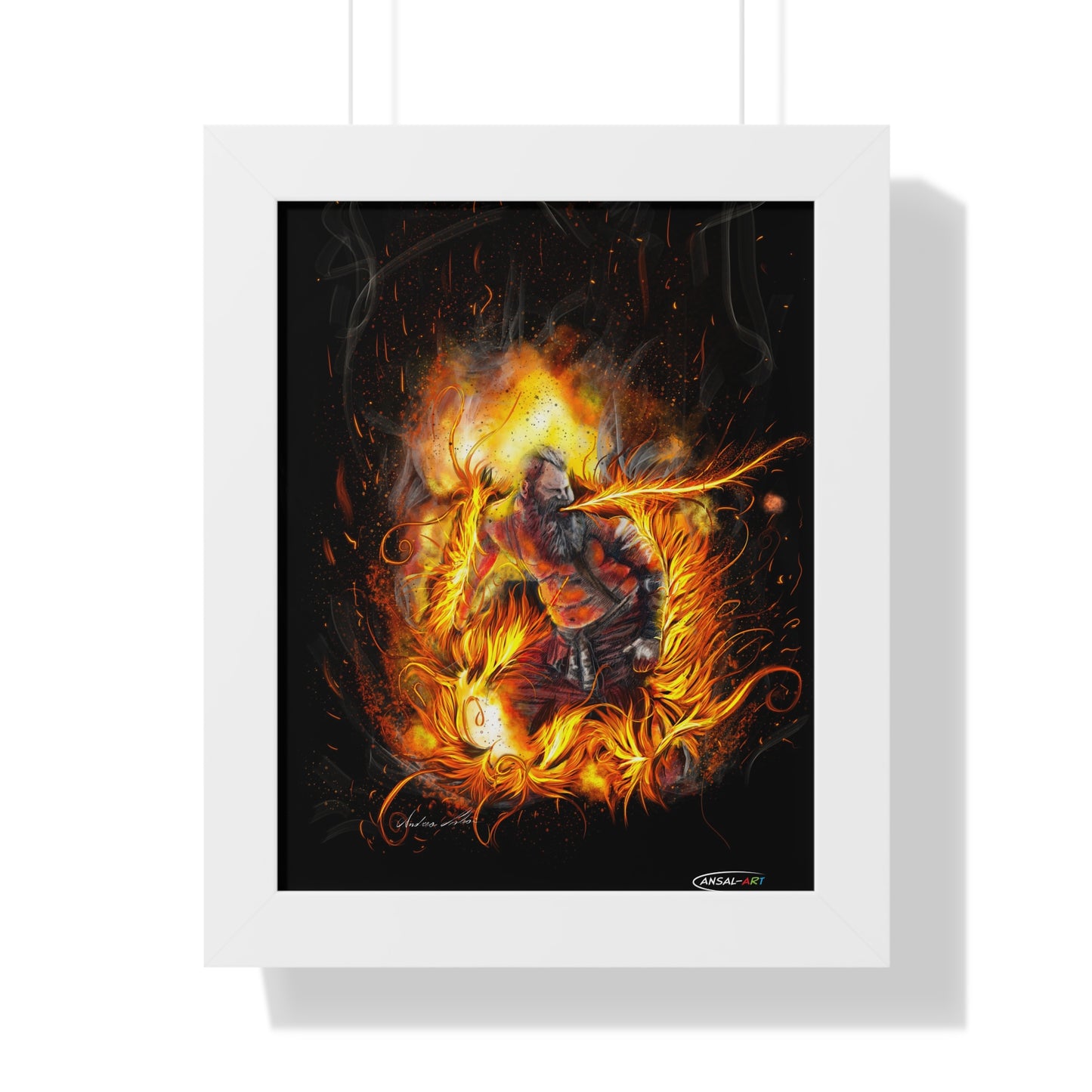 Framed Vertical Poster- mangiafuoco 2