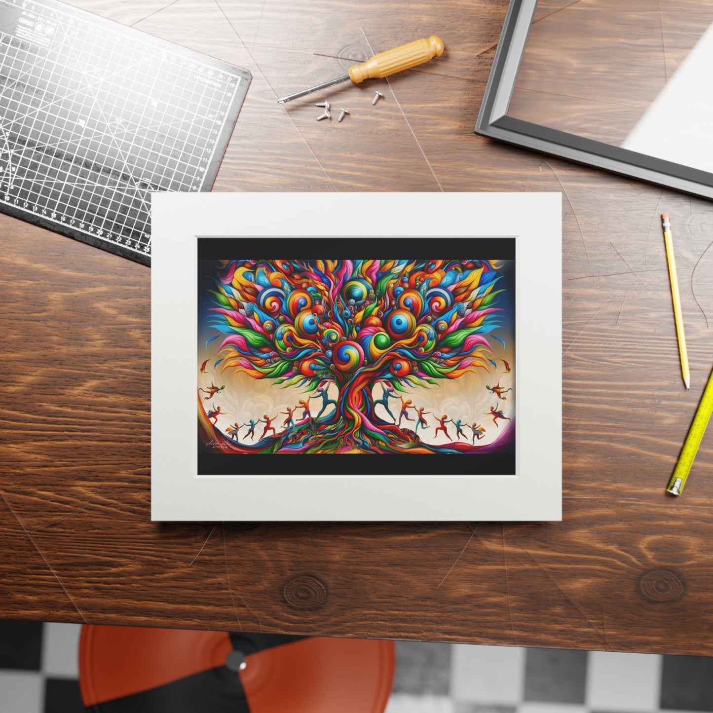 The tree of life, Fine Art Prints (Passepartout Paper Frame)