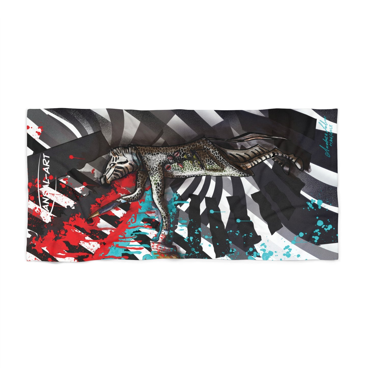 Zebra pop Beach Towel