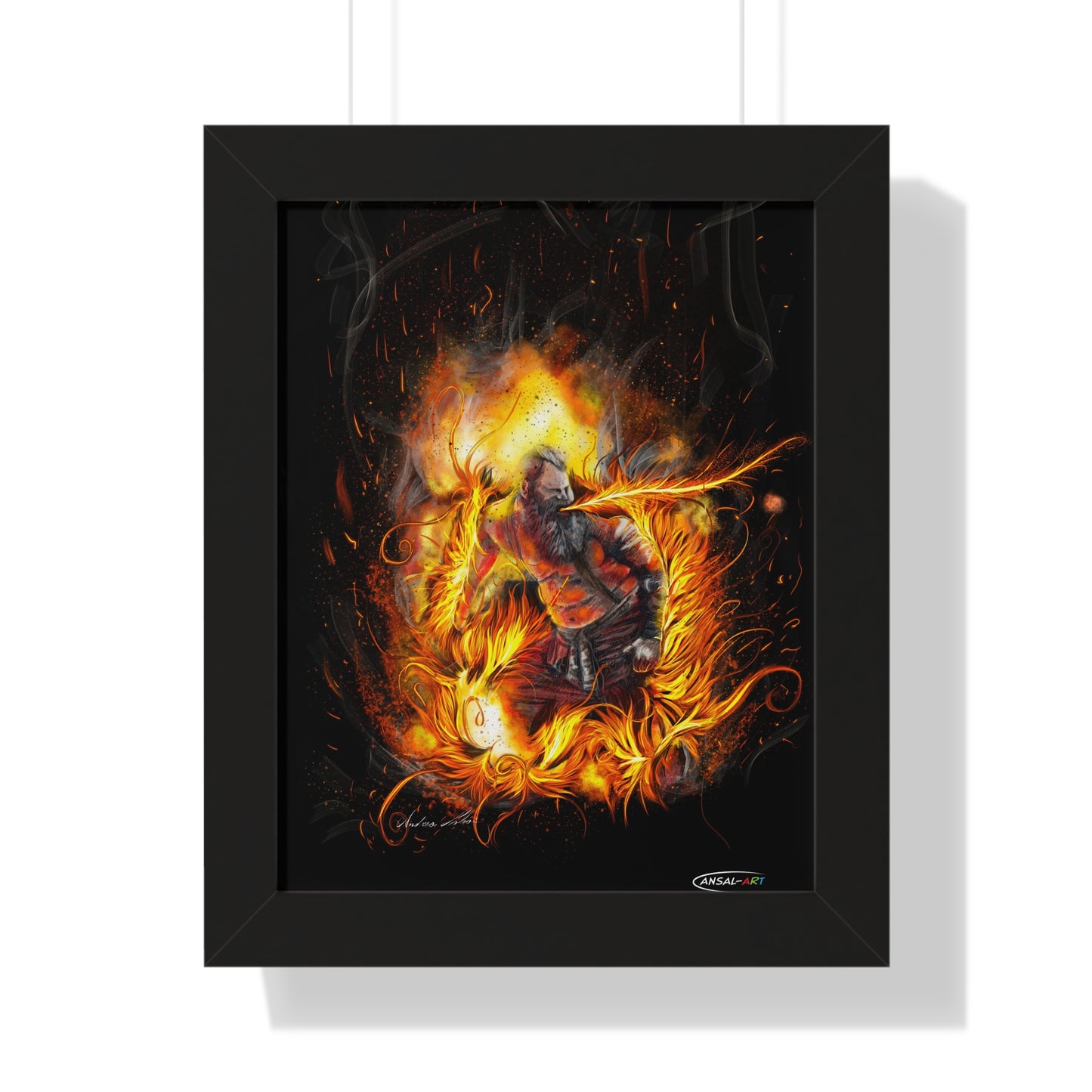 Framed Vertical Poster- mangiafuoco 2