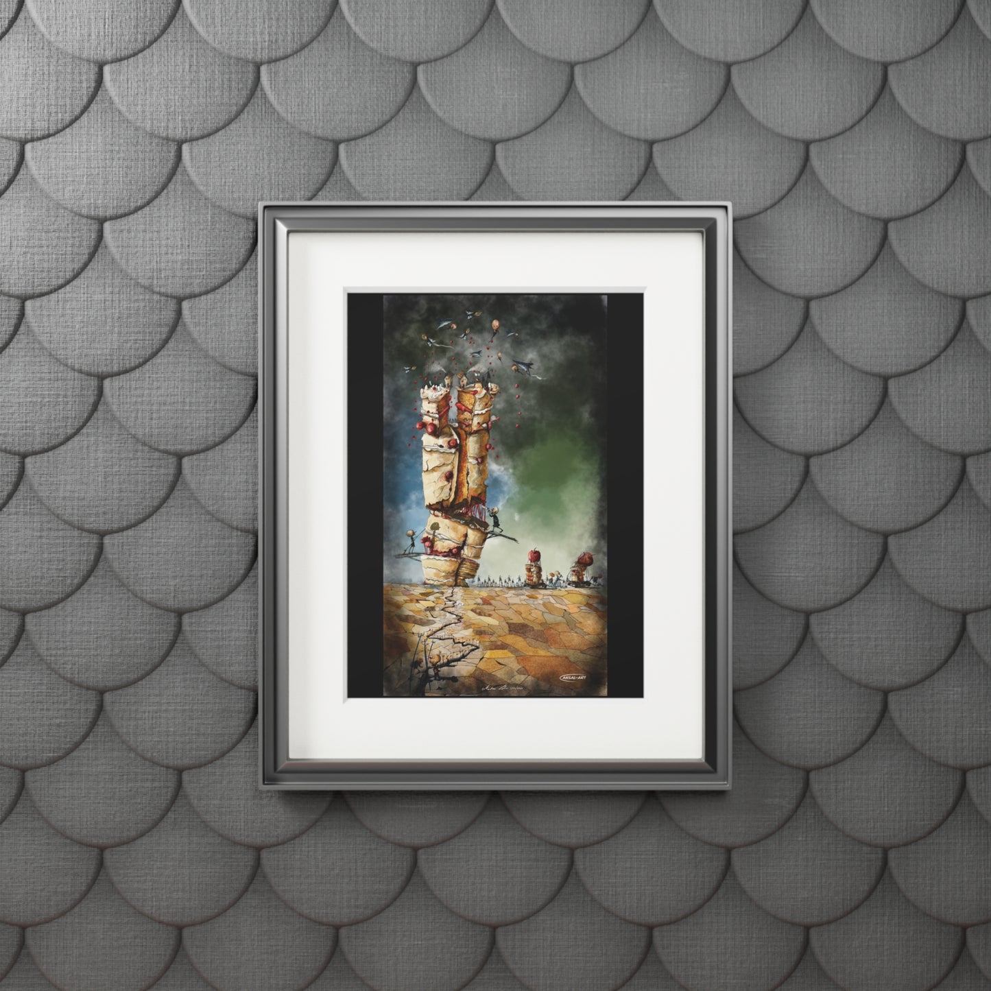 Guerra e mangia Fine Art Prints (Passepartout Paper Frame)-