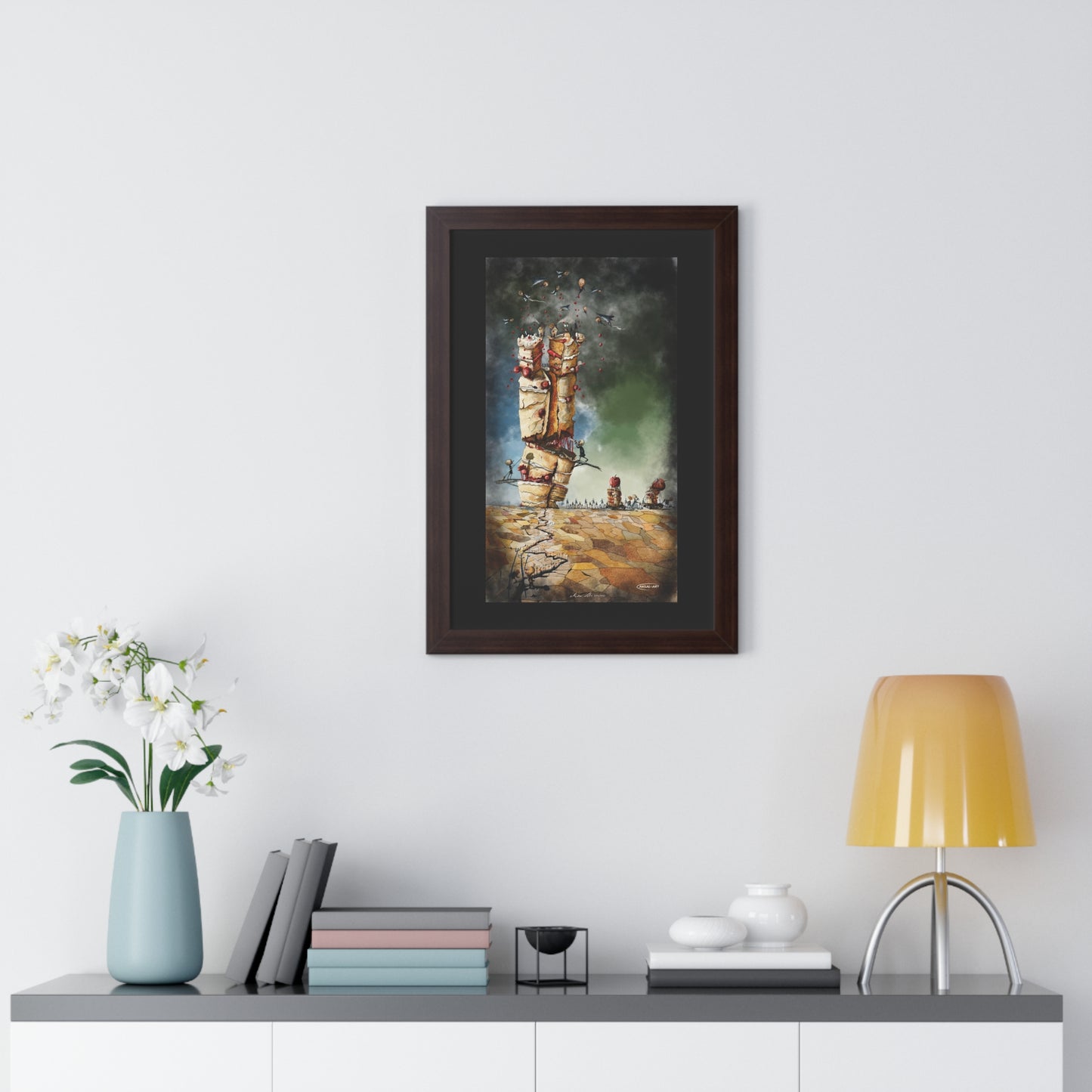 Framed Vertical Poster- guerra e mangia