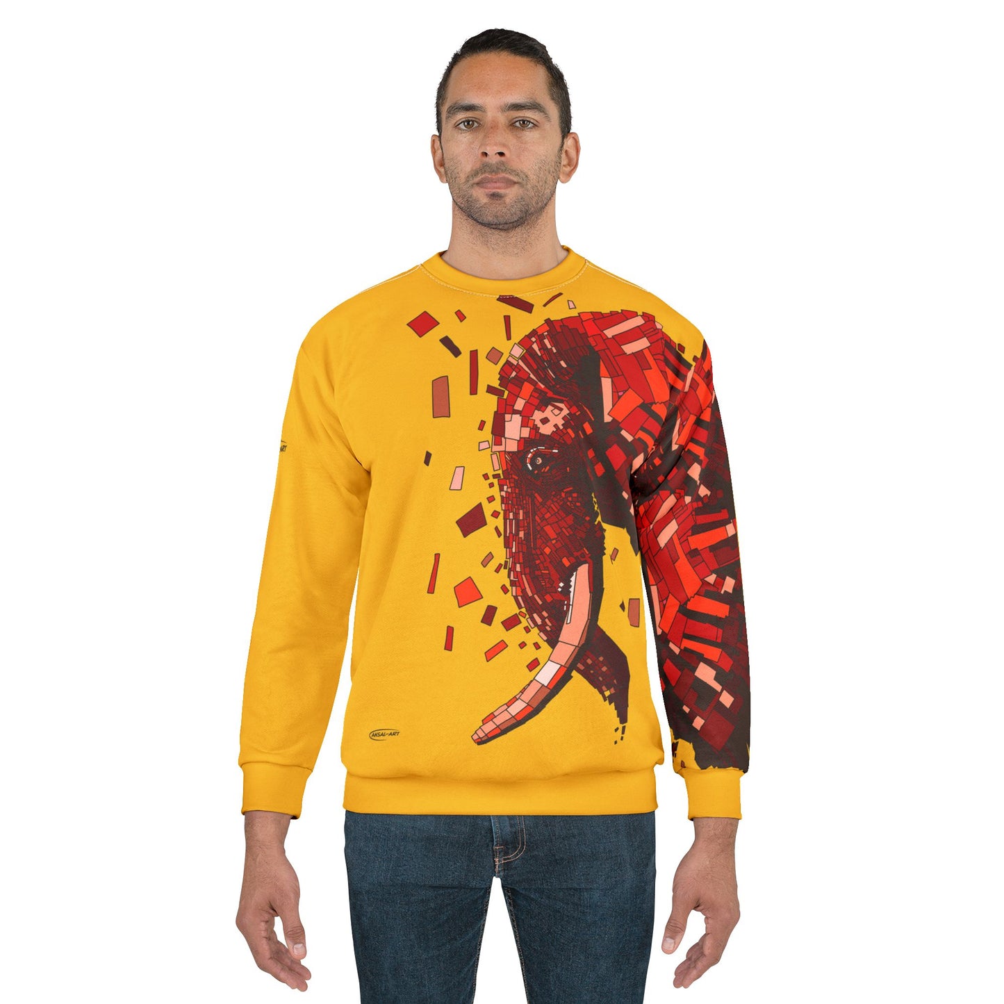 Elephant yellow - Unisex Sweatshirt (AOP)