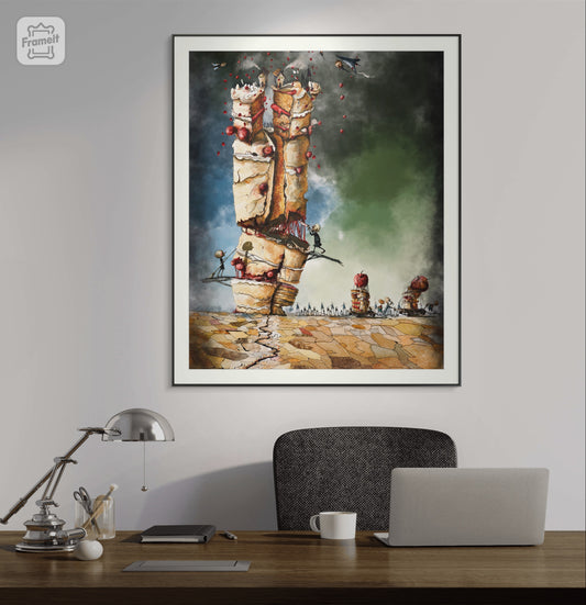 Guerra e mangia Fine Art Prints (Passepartout Paper Frame)-