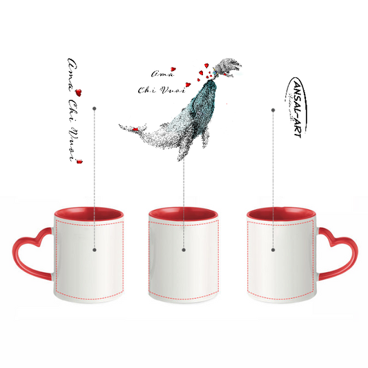 Ama chi vuoi  balena 1, tazza in ceramica