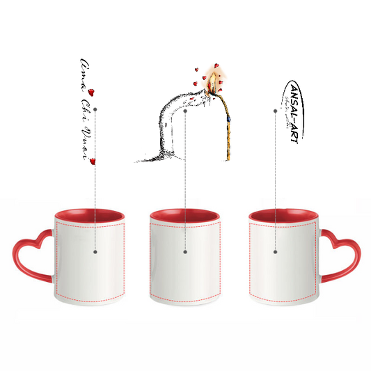 ama chi vuoi  candela,Tazza in ceramica con manico a cuore