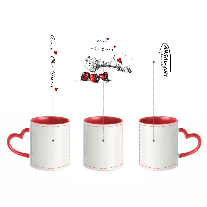 Tazza in ceramica con manico a cuore