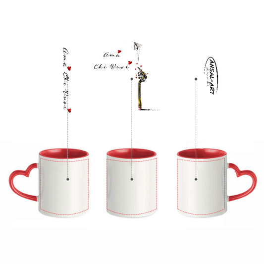 Tazza in ceramica con manico a cuore