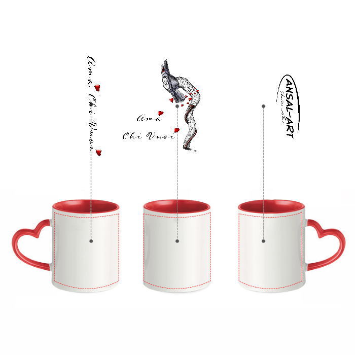 Tazza in ceramica con manico a cuore